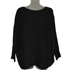 AGB XL Black Textured Sparkle Studded Pullover Sweater Holiday Party